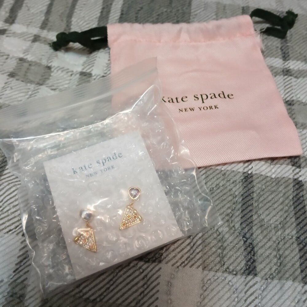 Kate Spade Pizza Dangle Earrings (Gold tone)